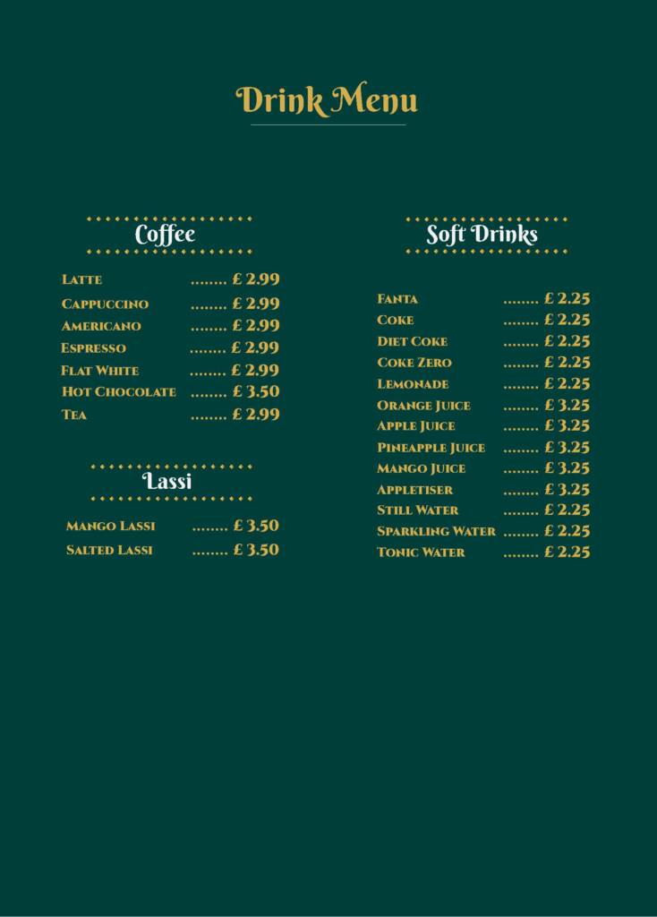 drinks menu